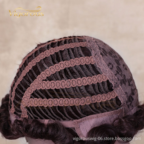 Vigorous Good Quality Finger Deep Wave Pixie Cut Red for Black Women Short Synthetic Wigs Wholesale Price